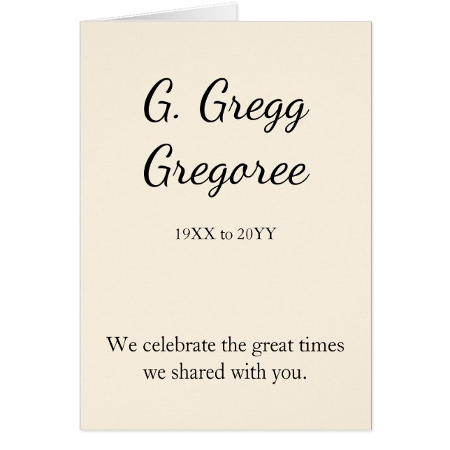 Tarjeta de servicio funerario conservador y plano (Frente)