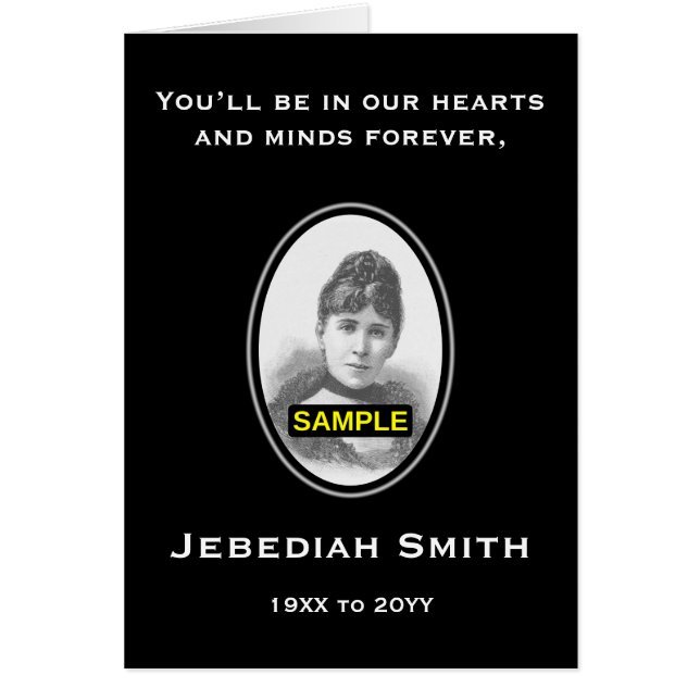 Tarjeta de servicio funerario elegante y personali (Frente)