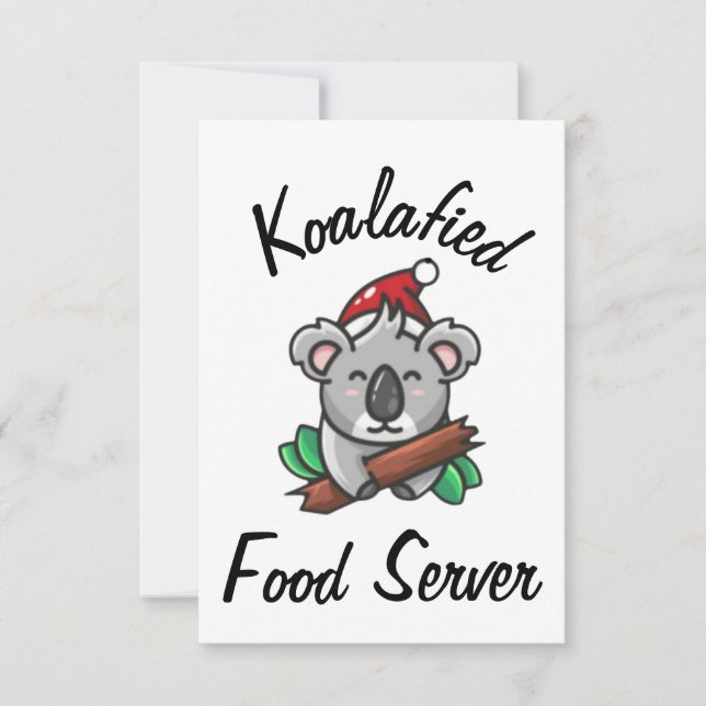 Tarjeta de servidor de comida Koalafied (Anverso)