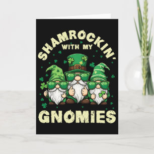 Tarjeta De Shamrock con mis Gnomies Día de San Patricio pa