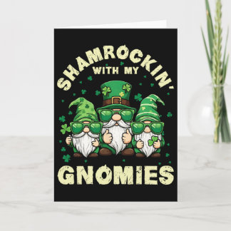 Tarjeta De Shamrock con mis Gnomies Día de San Patricio pa