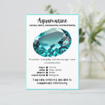 Tarjeta de significado de cristal Aquamarine
