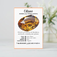 Tarjeta de significado de cristal de citrina