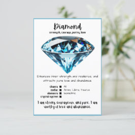 Tarjeta de significado de cristal de diamante