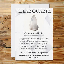 Tarjeta de significado de cristal - Quartz transpa