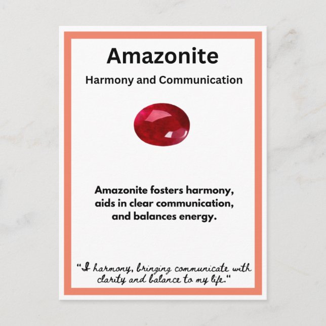 Tarjeta de significado de piedra de cristal de Ama (Anverso)