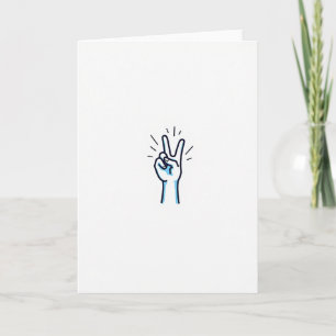 Tarjeta de signo de paz de buenas vibras