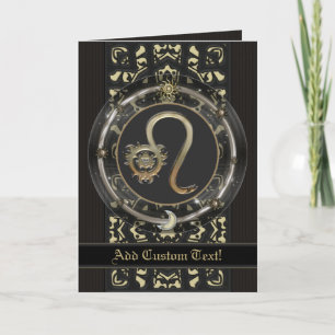 Tarjeta de Signo Zodiacal Personalizada de Leo