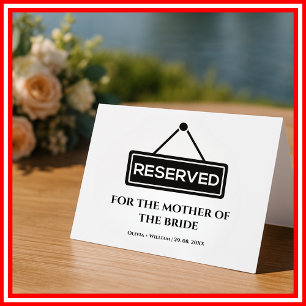Tarjeta de Silla Reservada para Ceremonia de Boda