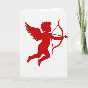 Tarjeta de Silueta de Cupido Minimalista