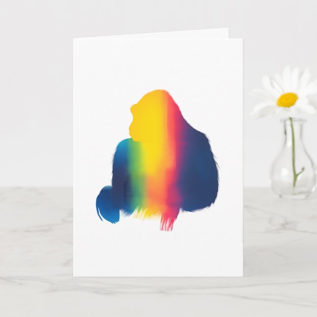 Tarjeta de silueta de gorila de pintura con spray  (Planta pequeña)