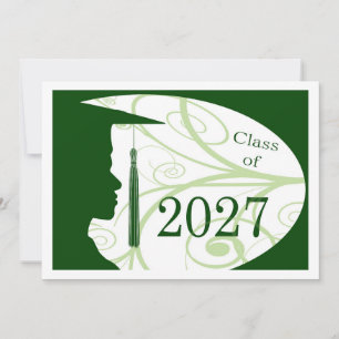 Tarjeta de Silueta de Hombre Blanco y Verde 2027