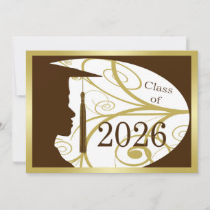 Tarjeta de Silueta de Hombre Dorado y Marrón 2026