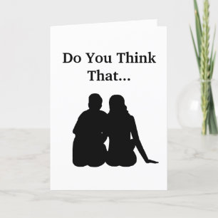 Tarjeta de Silueta de Pareja Romántica Divertida