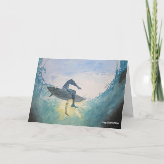 tarjeta de silueta de surfista