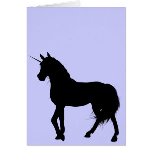 Tarjeta de silueta de unicornio