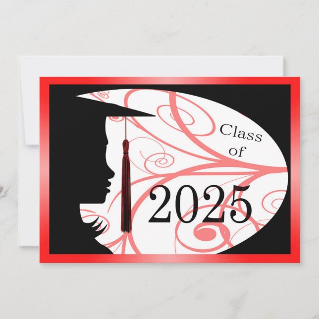 Tarjeta de silueta roja y negra 2025 (Anverso)