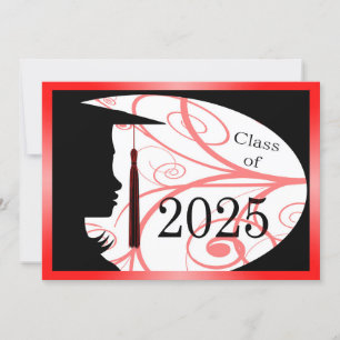 Tarjeta de silueta roja y negra 2025