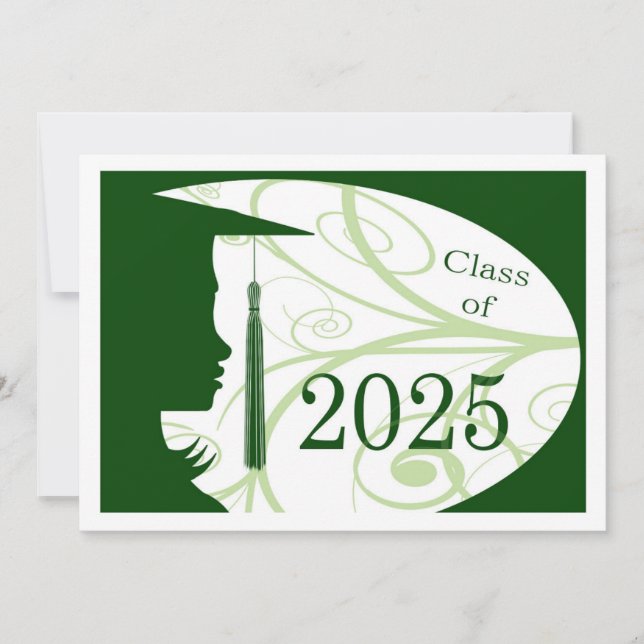 Tarjeta de silueta verde y blanca 2025 (Anverso)