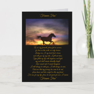 Tarjeta de simpatía a caballo con poema original, 