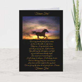 Tarjeta de simpatía a caballo con poema original, 