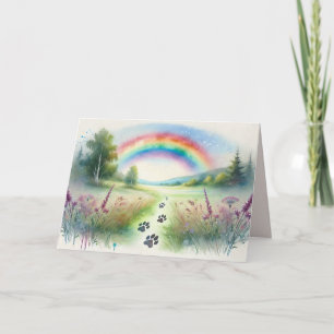 Tarjeta de simpatía acuarela Rainbow Bridge Pet