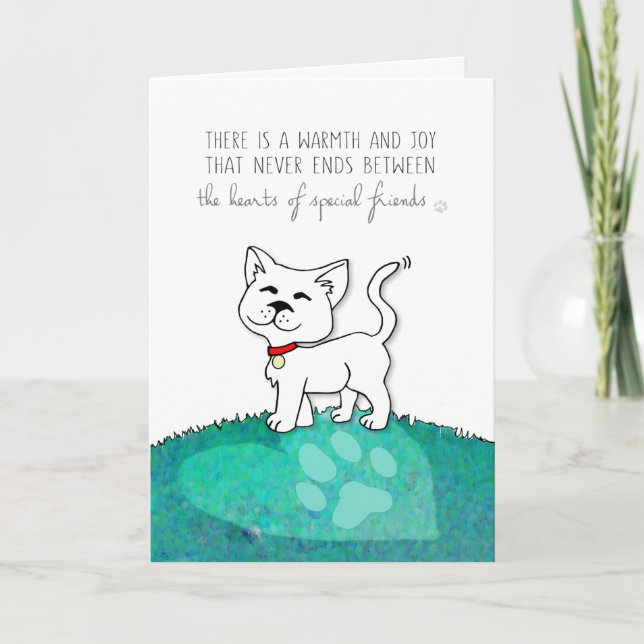 Tarjeta de simpatía al gato - Los corazones de ami (Anverso)