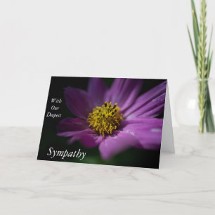 Tarjeta de simpatía con flores moradas