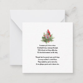 Tarjeta de simpatía conmemorativa del cardenal roj