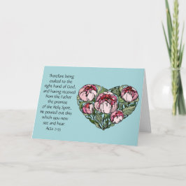 Tarjeta de simpatía, Corazón floral, versículo de