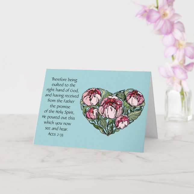 Tarjeta de simpatía, Corazón floral, versículo de  (Orquídea)