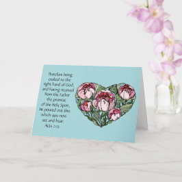 Tarjeta de simpatía, Corazón floral, versículo de
