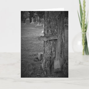 Tarjeta de simpatía "Cruz del árbol blanco y negro