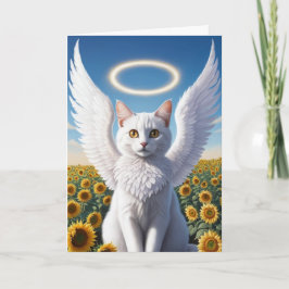Tarjeta de simpatía de ángel de gato persa blanco