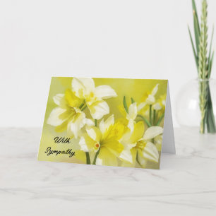 Tarjeta de simpatía de arte con flores de daffodil