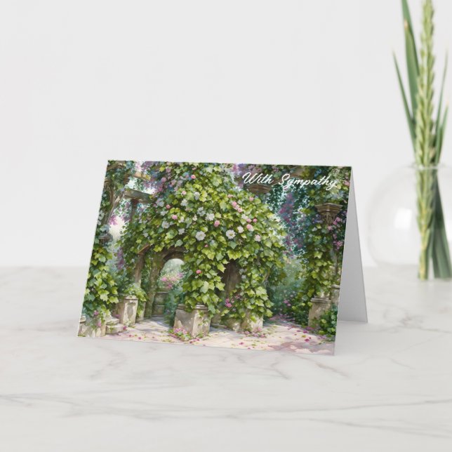 Tarjeta de simpatía de arte floral con cenador ant (Anverso)