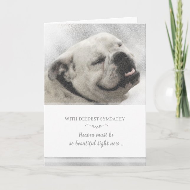 Tarjeta de simpatía de bulldog - El cielo debe ser (Anverso)