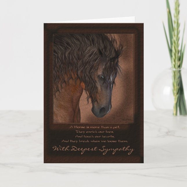 Tarjeta de Simpatía de Caballo mascota - Pérdida d (Anverso)