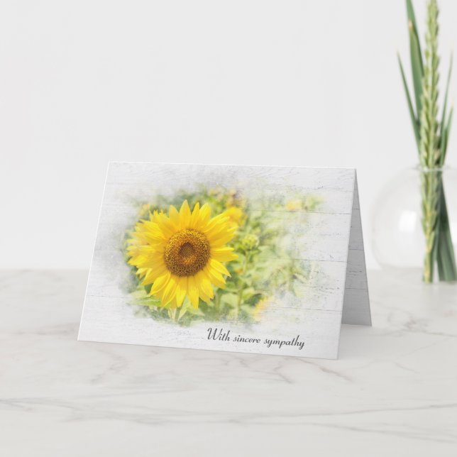 Tarjeta de simpatía de campo de girasol amarillo (Anverso)