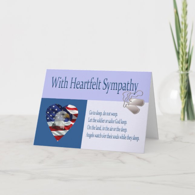 Tarjeta de simpatía de corazón militar (Anverso)
