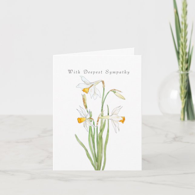 tarjeta de simpatía de daffodils blancos (Anverso)