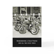 Tarjeta de simpatía de dos motocicletas vintage