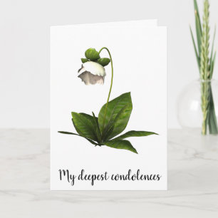Tarjeta de simpatía de flor blanca simple