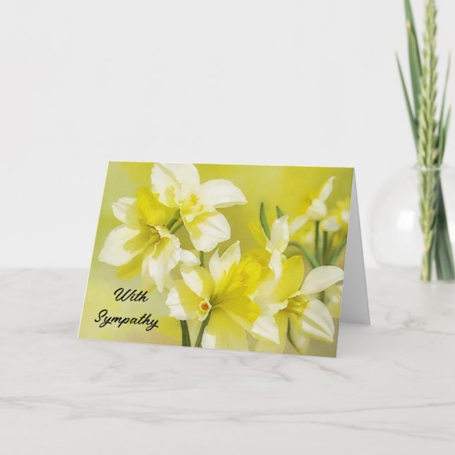 Tarjeta de simpatía de flor de color amarillo con  (Anverso)