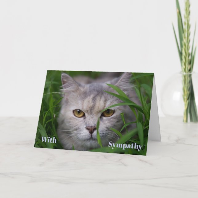 Tarjeta de simpatía de gato personalizada Memorial (Anverso)