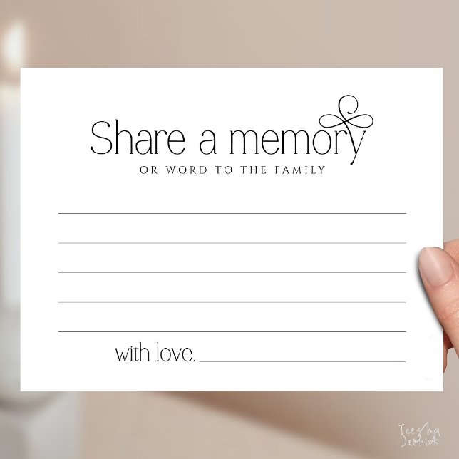 Tarjeta de simpatía de hada para compartir un recu (Funeral Service Share a memory Fairy love Sympathy Card or word to the family in Black and White)