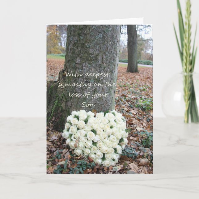 tarjeta de simpatía de hijo con Rosas (Anverso)