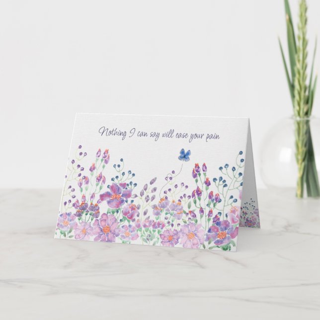 Tarjeta de simpatía de la mariposa y el borde flor (Anverso)