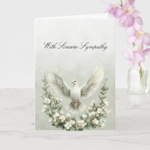 Tarjeta de simpatía de las flores de palo blanca