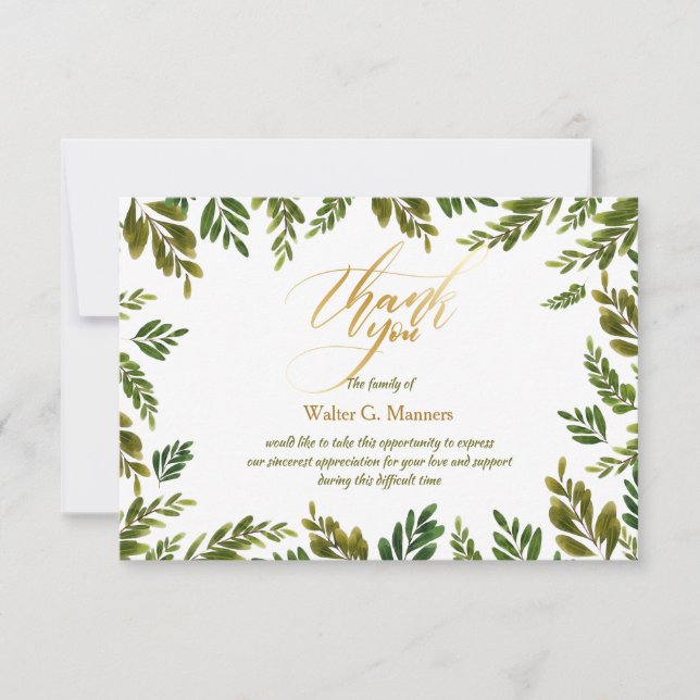 Tarjeta De Simpatía De Las Gracias Botánicas (Anverso)